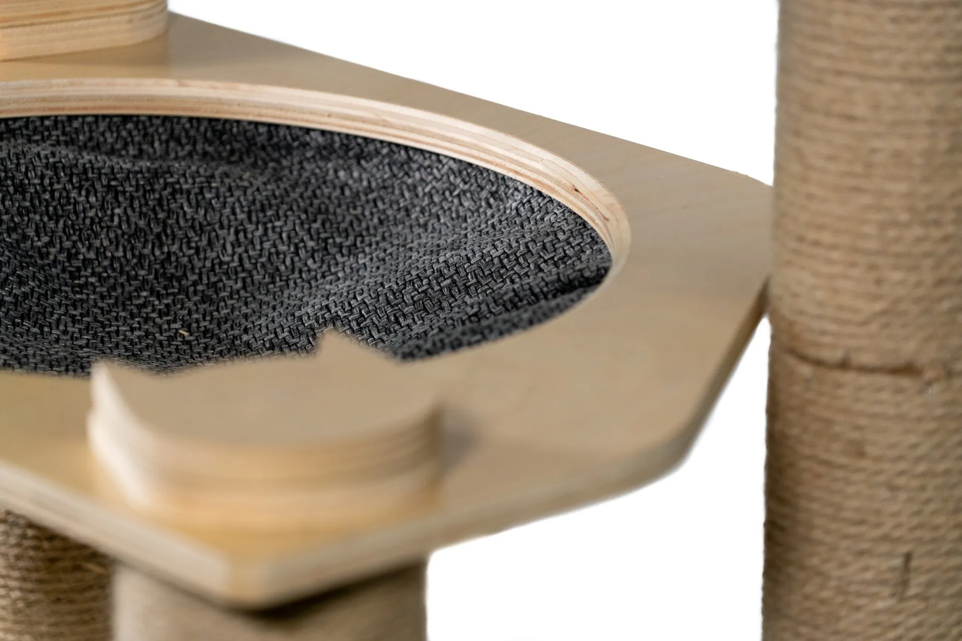 2-Level Cat Condo with Hammock Bed and Scratching Post