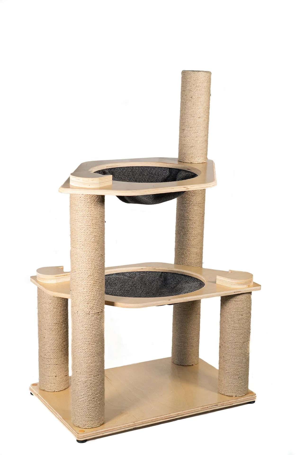 2-Level Cat Condo with Hammock Bed and Scratching Post