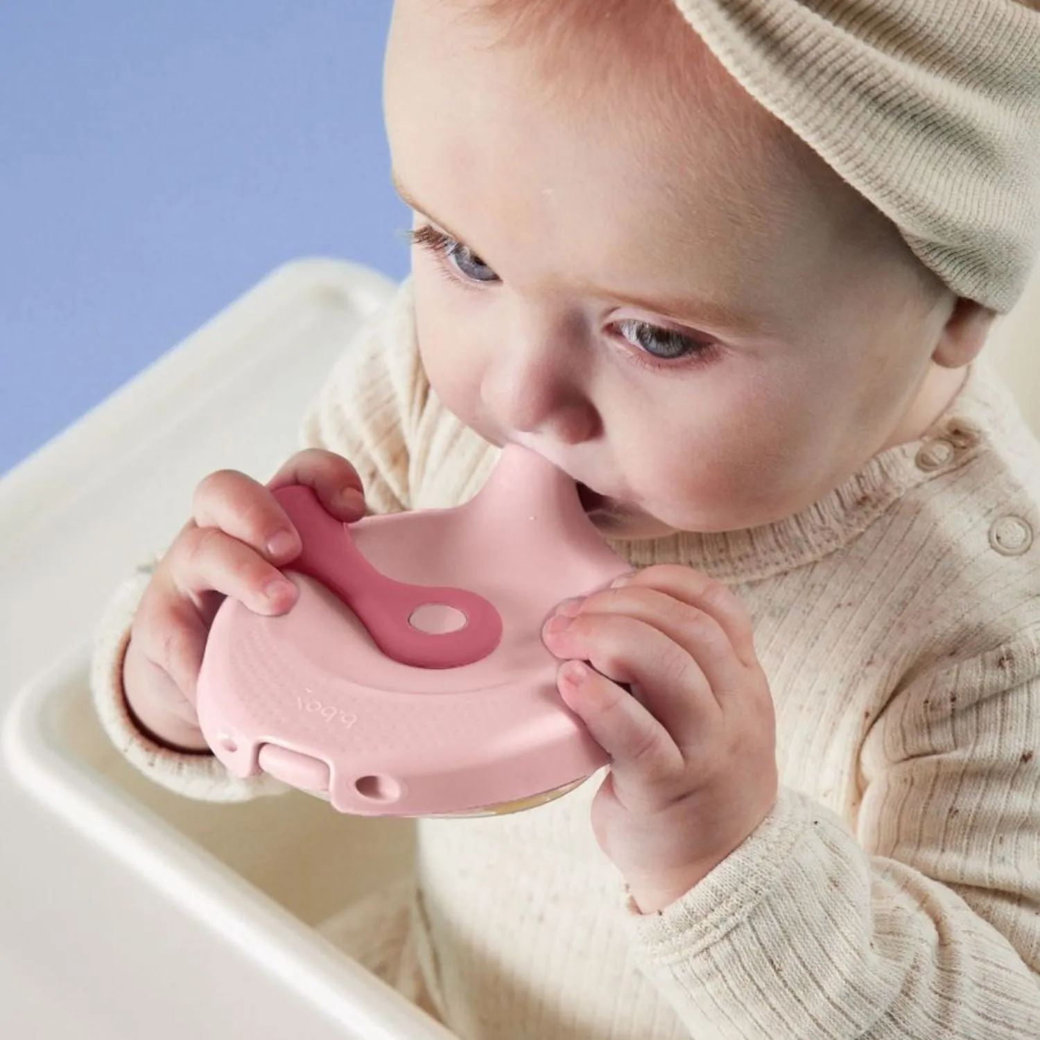 b.box Fill   Feed Silicone Feeding - Reusable & Mess-Free Baby Food Container  110ml  -  Blush Pink