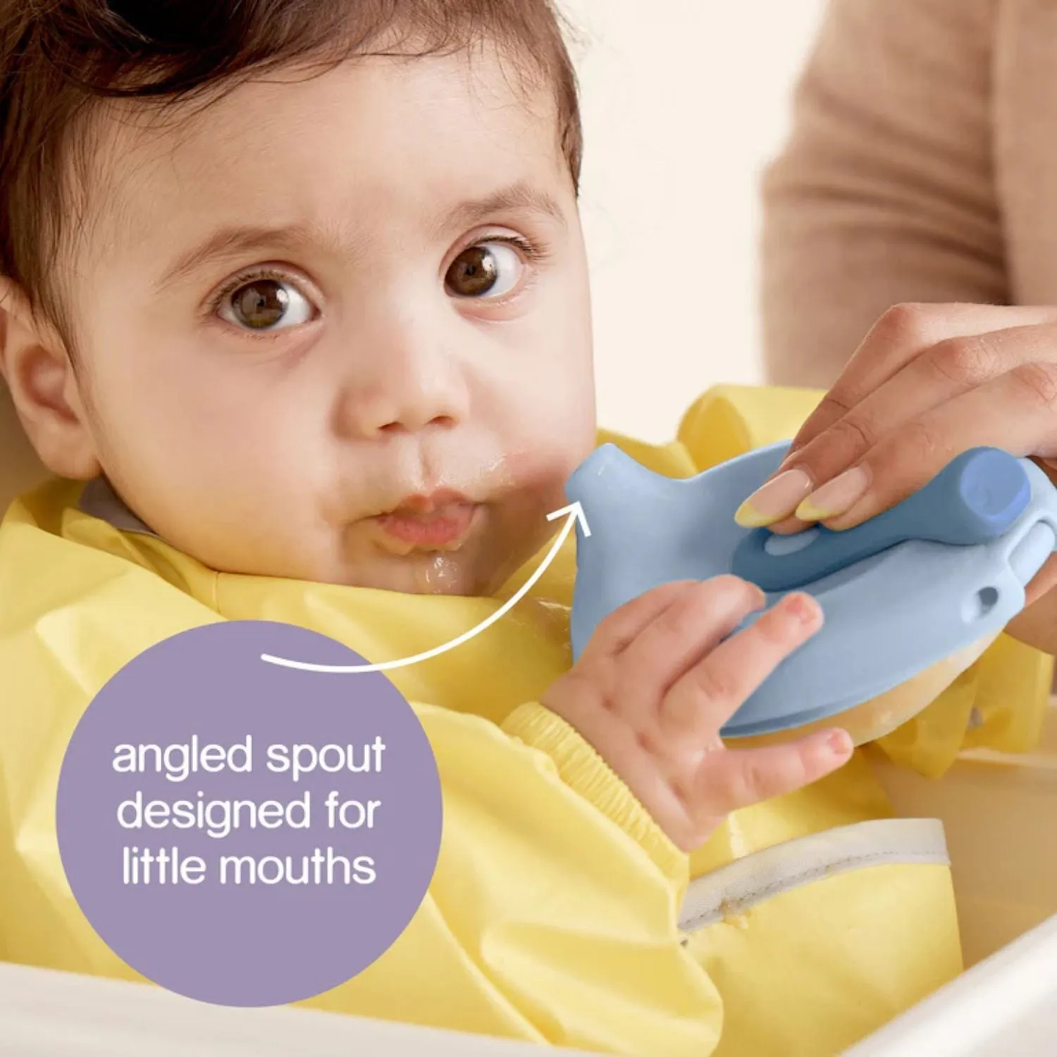 b.box Fill   Feed Silicone Feeding - Reusable & Mess-Free Baby Food Container  110ml  -  Sage Green