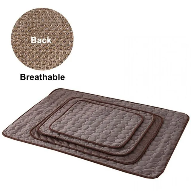 Dog Self Cooling Mat Pet Washable Summer Cooling Pads Cooling Blanket Hot Weather Sleeping Kennel Mat,Ice Silk Sleep Mat Pad Non-Toxic Breathable Sleep Bed Beach for Large Dogs Cats Animal No Water