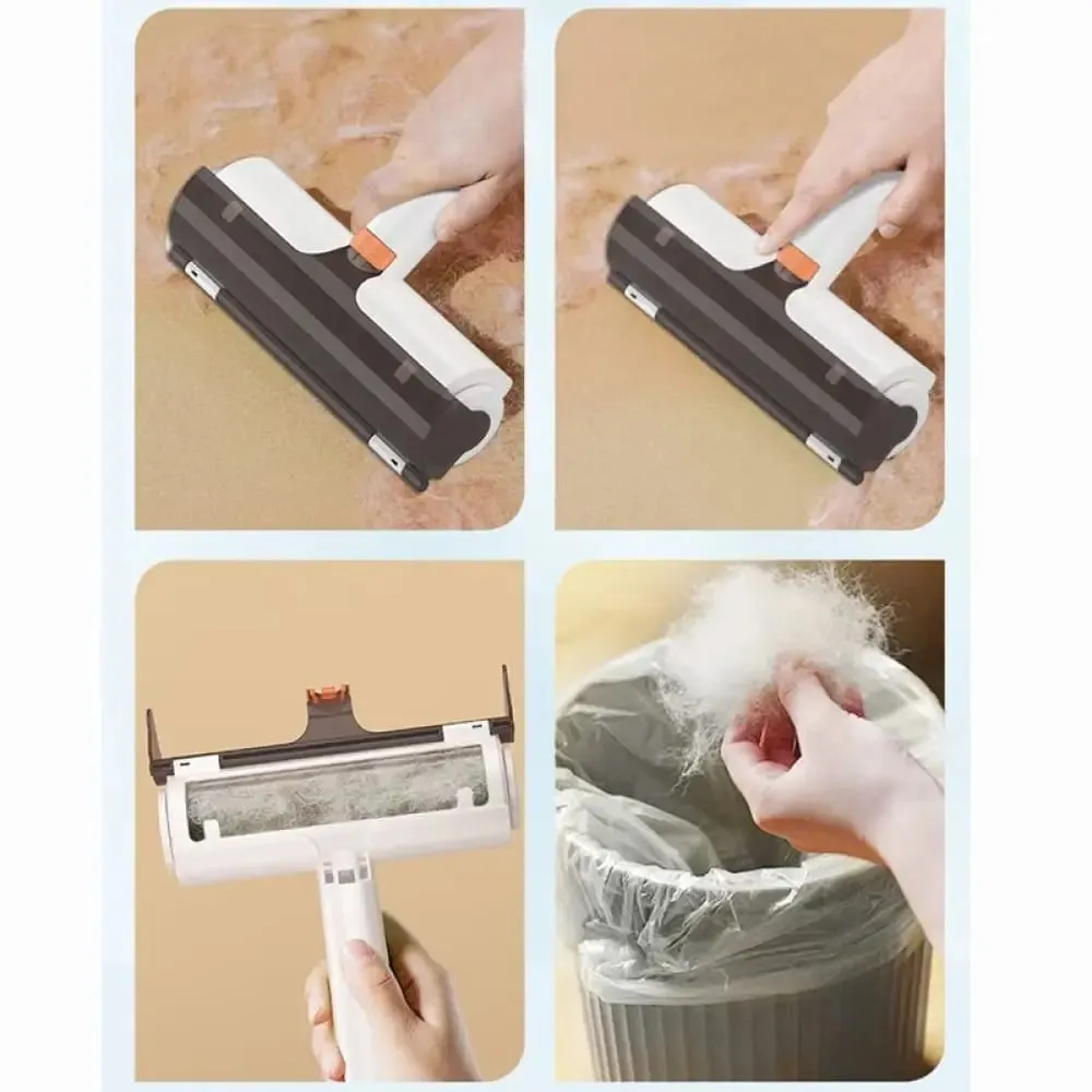 Efficient Pet Hair Remover Roller for Furniture Couch Carpet Self-cleaning Base