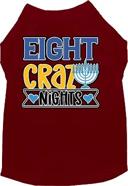 Eight Crazy Nights Screen Print Dog Shirt in Many Colors