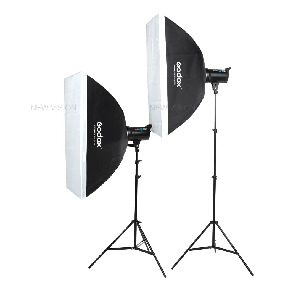 Free DHL Godox 900W Studio Flash Lighting Kit 3 X 300W Photography Strobe light & Softbox & Light Stand Portrait Kit