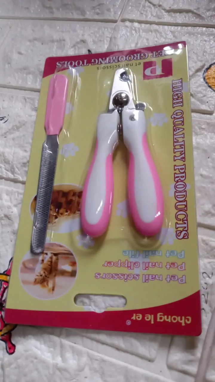 Pet Nail Clipper Set, Cat Dog Stainless Steel Nail Clippers, Teddy Golden Retriever Trimming Beauty Pet Nails Cutting Tool NonSlip Lightweight for Birds for Dogs for Puppies for Kittens