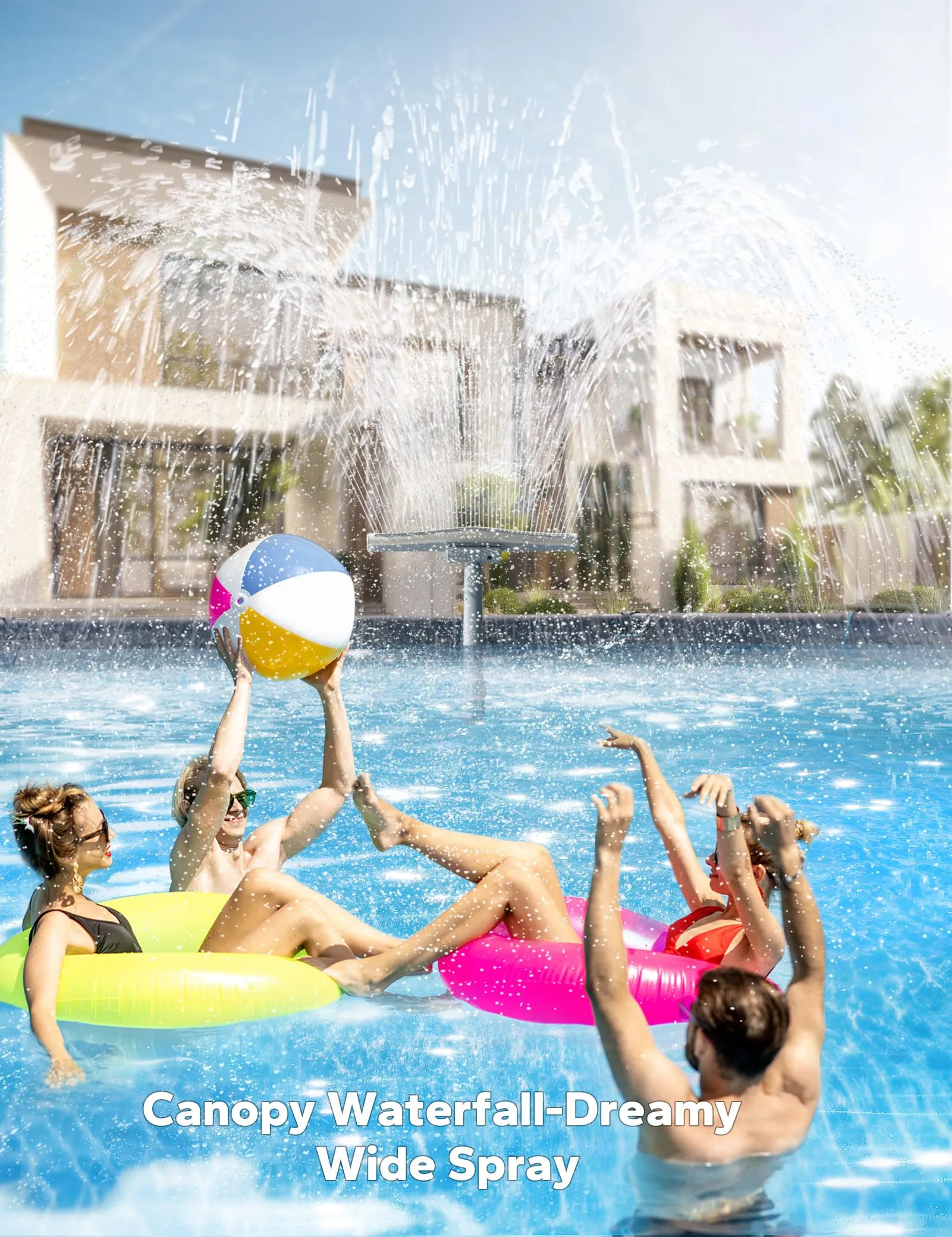 Pool Fountains for Above and In-ground Pools, Adjustable Whale Tail Waterfall Wide Width Pool Sprinkler Fountain for Relaxation & Cooling 10-20 Degrees, Swimming Pool SPA Accessories