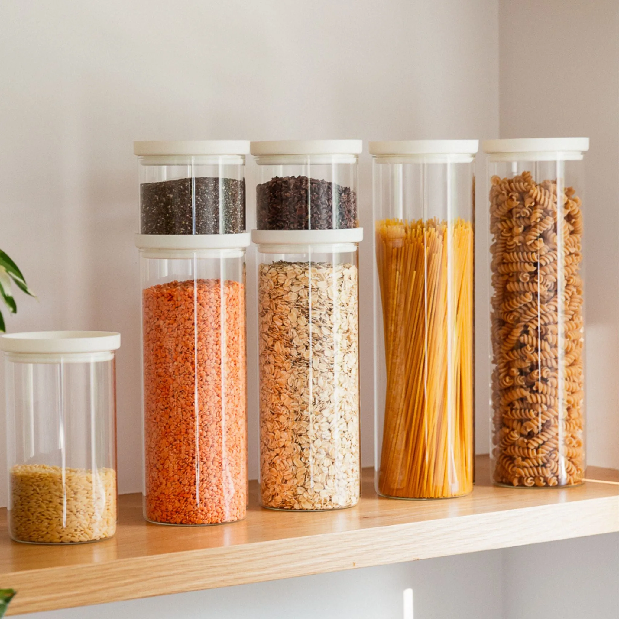 Wategos Glass Pantry Jars 2pk | Oat Milk 1500ml