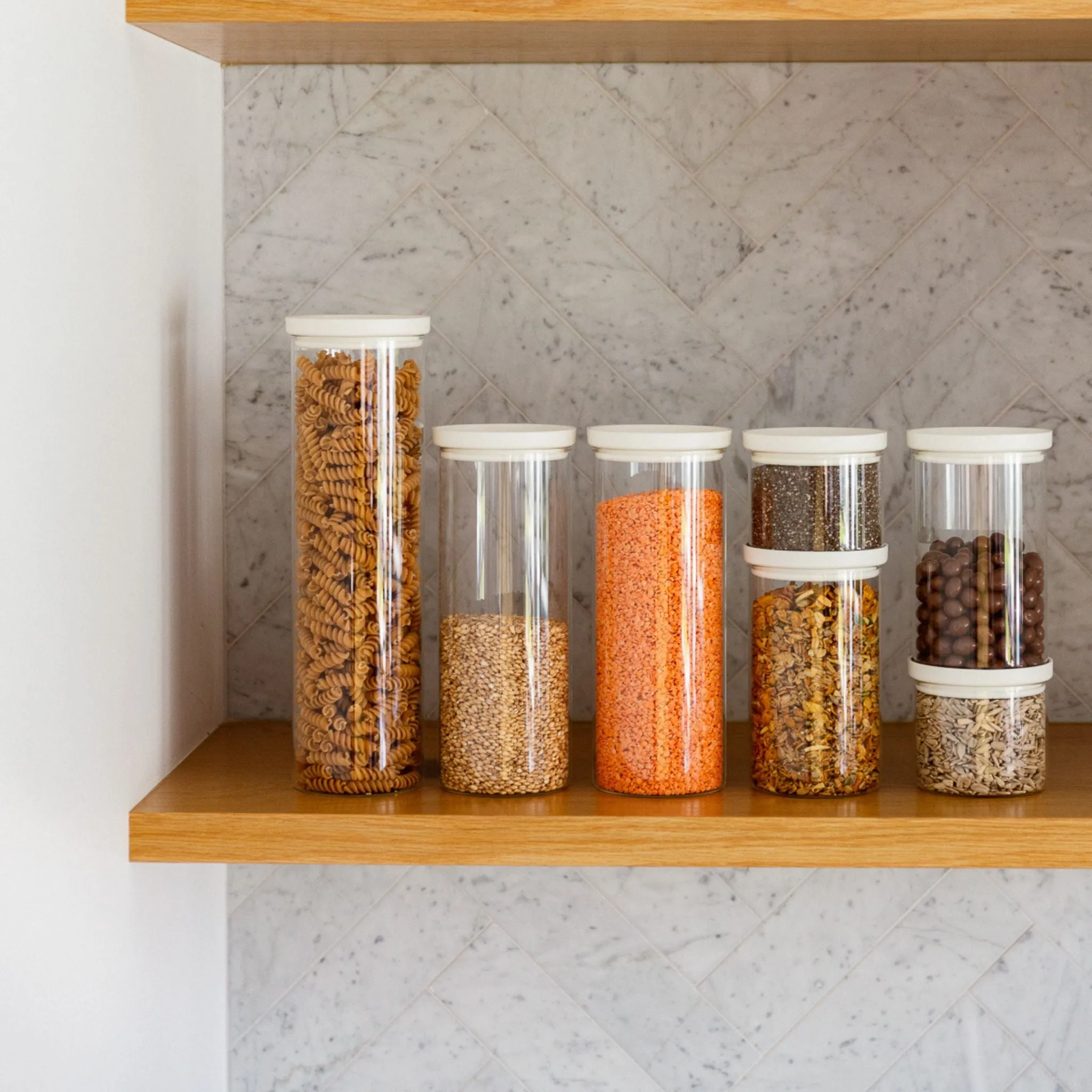 Wategos Glass Pantry Jars 2pk | Oat Milk 1500ml